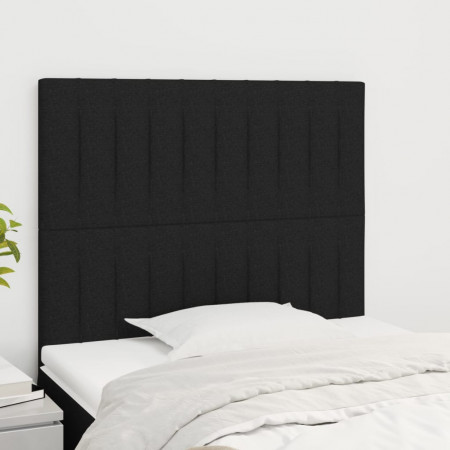 Tăblii de pat, 2 buc, negru, 100x5x78/88 cm, textil
