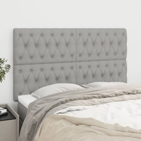Tăblii de pat, 4 buc, gri deschis, 80x7x78/88 cm, textil