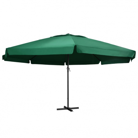 Umbrelă de soare de exterior, stâlp aluminiu, verde, 600 cm