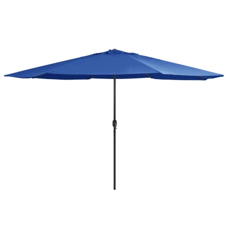 Umbrelă de soare de grădină, stâlp metalic, azuriu, 390 cm