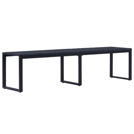 Bancă de grădină, negru, 180 cm, placă PS