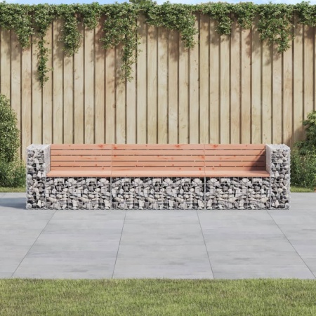 Bancă de grădină tip gabion 287x71x65,5 cm, lemn masiv Douglas - Img 1