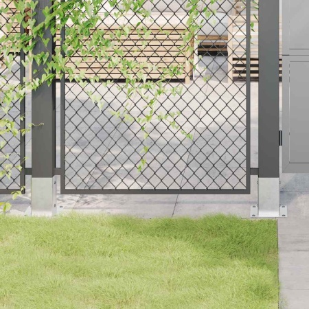 Baze stâlp pătrate 12 buc Argintiu 81x81 mm Oțel galvanizat