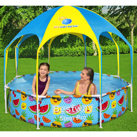 Bestway Piscină supraterană copii Steel Pro, protecție UV, 244x51 cm - Img 1