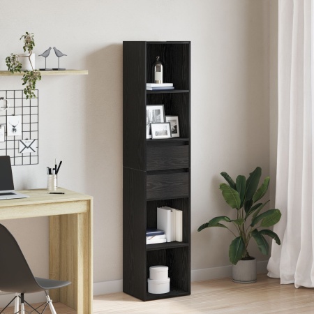 Bibliotecă modulară, stejar negru, 36x30x171 cm, lemn prelucrat