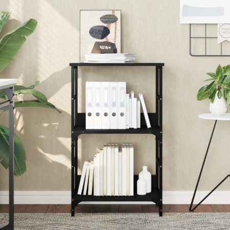 Bibliotecă, negru, 50x33x82 cm, lemn prelucrat