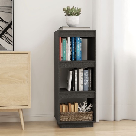 Bibliotecă/Separator cameră gri 40x35x103 cm lemn masiv de pin