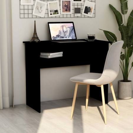 Birou, negru, 90x50x74 cm, lemn prelucrat