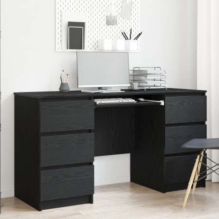 Birouri 2 buc Negru Stejar 140x50x76 cm Lemn prelucrat