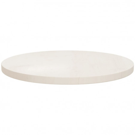 Blat de masă, alb, Ø50x2,5 cm, lemn masiv de pin - Img 1