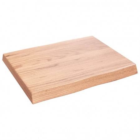 Blat masă, 60x50x6 cm, maro, lemn stejar tratat contur organic