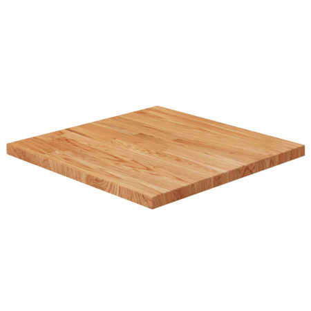 Blat masă pătrat maro deschis 50x50x2,5cm lemn stejar tratat - Img 1