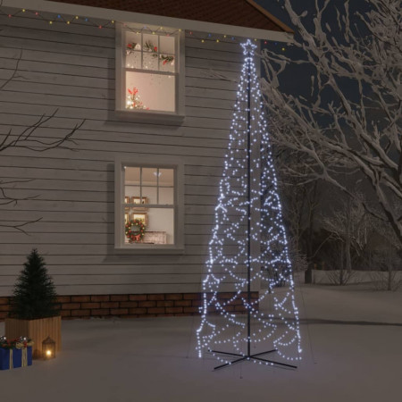 Brad de Crăciun conic, 1400 LED-uri, alb rece, 160x500 cm - Img 1