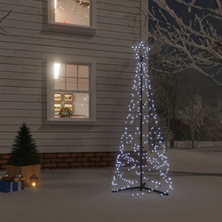Brad de Crăciun conic, 200 LED-uri, alb rece, 70x180 cm