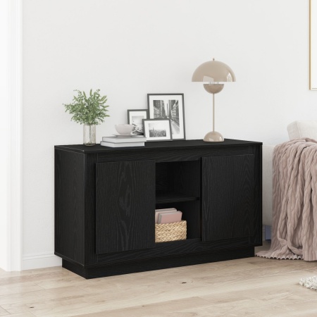 Bufet Negru Stejar 102x35x60 cm Lemn prelucrat