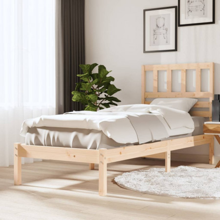 Cadru de pat, 75x190 cm, mic, single, lemn masiv de pin