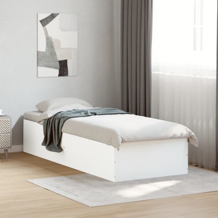 Cadru de pat, alb, 100x200 cm, lemn prelucrat