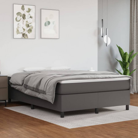 Cadru de pat box spring, gri, 140x200 cm, piele ecologică