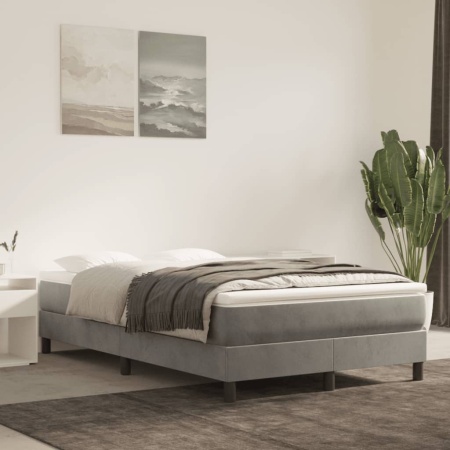 Cadru de pat box spring, gri deschis, 120x200 cm, catifea