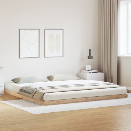 Cadru de Pat Lemn Natural Lemn Masiv de Pin 180 x 220 cm Durabil