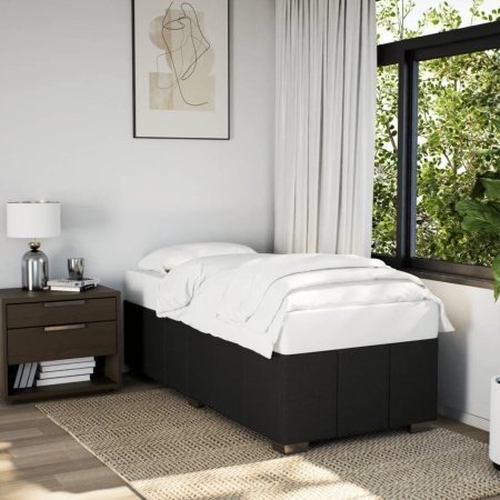 Cadru de pat, negru, 90 x 200 cm, material textil