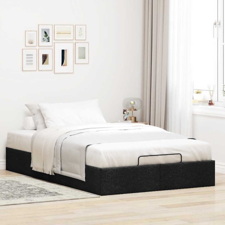 Cadru de pat otoman fără saltea Negru 120x200 cm țesătură