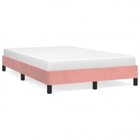 Cadru de pat, roz, 120x190 cm, catifea
