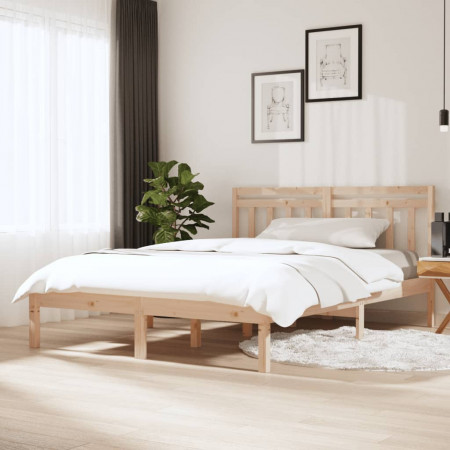 Cadru pat, 140x190 cm, lemn masiv de pin