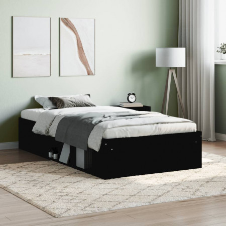 Cadru pat, negru, 90x190 cm