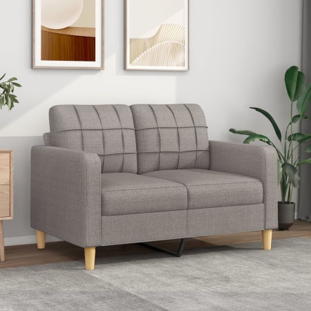 Canapea cu 2 locuri, gri taupe, 120 cm, material textil