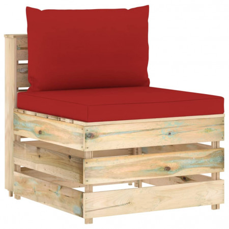 Canapea de mijloc modulară cu perne, lemn verde tratat - Img 1