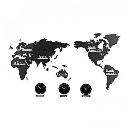 Ceas De Decorare A Hărții Lumii - Fusuri Orare