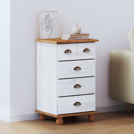 Comoda 'ASKIM'Alb 45.8x40x79 cm Lemn Solid Pin