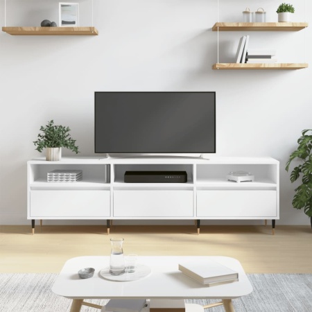 Comodă TV, alb, 150x30x44,5 cm, lemn prelucrat