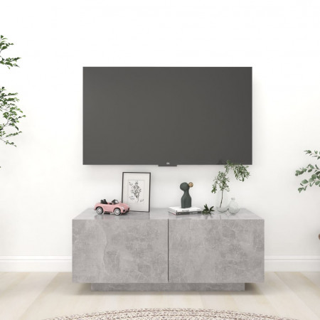 Comodă TV, gri beton, 100x35x40 cm, PAL