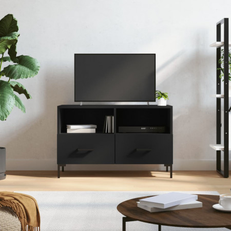 Comodă TV, negru, 80x36x50 cm, lemn prelucrat
