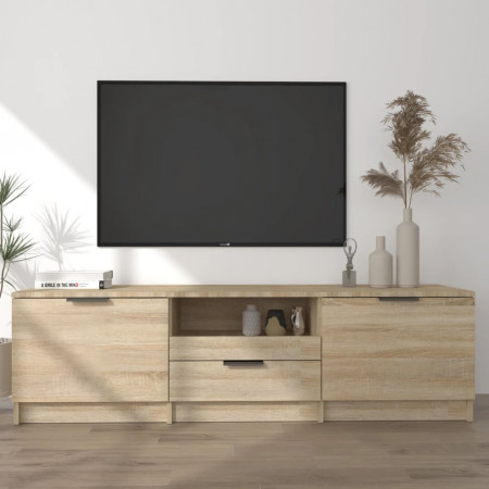 Comodă TV, stejar sonoma, 140x35x40 cm, lemn prelucrat