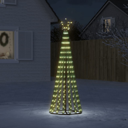 Con de lumină brad de Crăciun cu 275 LED-uri, alb cald, 180 cm