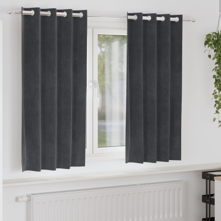 Cortine blackout cu ochiuri 2 bucati Gri deschis Catifea
