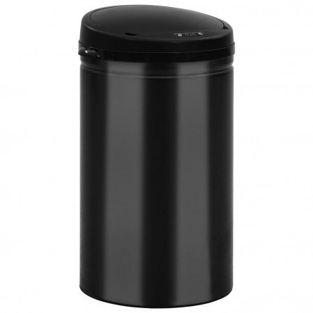 Coș de gunoi automat cu senzor, 40 L, negru, oțel carbon - Img 1