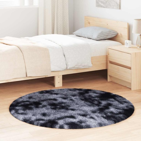 Covor shaggy cu pom înalt, NAVARRA, gri închis, 120x120 cm