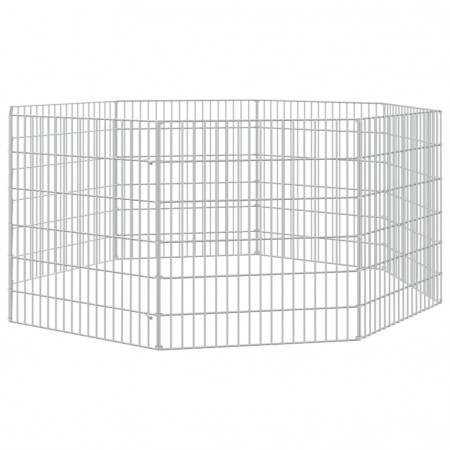 Cușcă pentru iepuri, 8 panouri, 54x60 cm, fier galvanizat