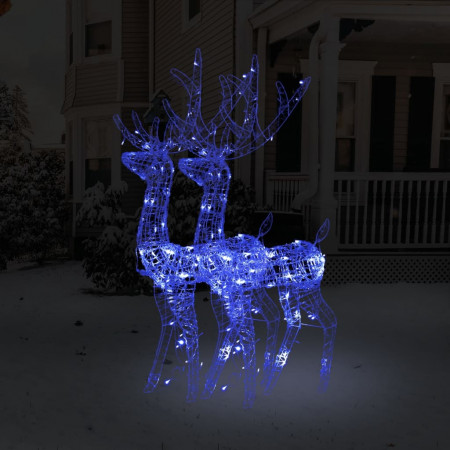 Decorațiuni reni de Crăciun, 2 buc., albastru, 120 cm, acril - Img 1