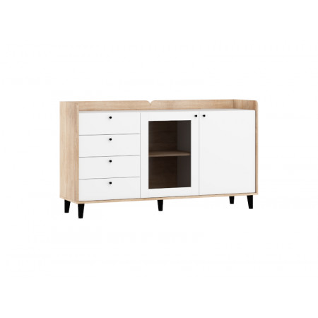 Dolce Dol-04 Display Dulap Sonoma Bright/White High Gloss