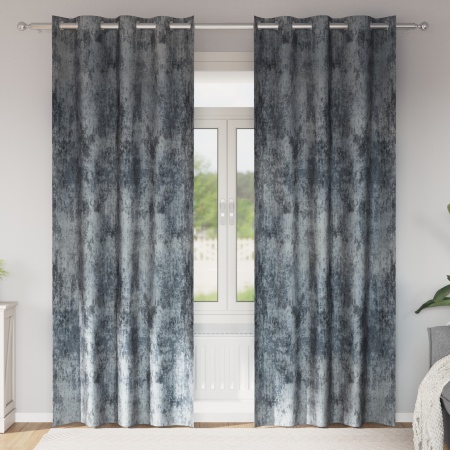 Draperii din catifea 2 buc. cu ochiuri argintii 225x140 cm