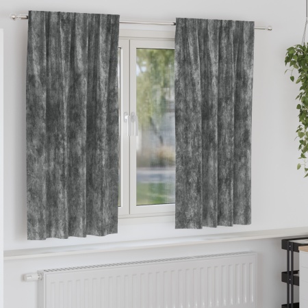 Draperii din Catifea 2 bucăți cu găici Gri 175x140 cm