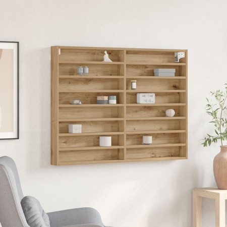 Dulap cu vitrină, stejar artizanal 100x8,5x75 cm lemn prelucrat