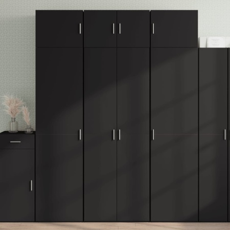 Dulap de depozitare, negru, 70x42,5x225 cm, lemn prelucrat