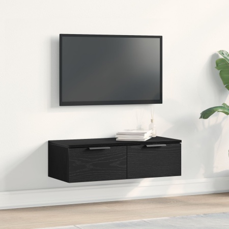 Dulap de perete din stejar negru 68x30x20 cm Fabricat din lemn stratificat