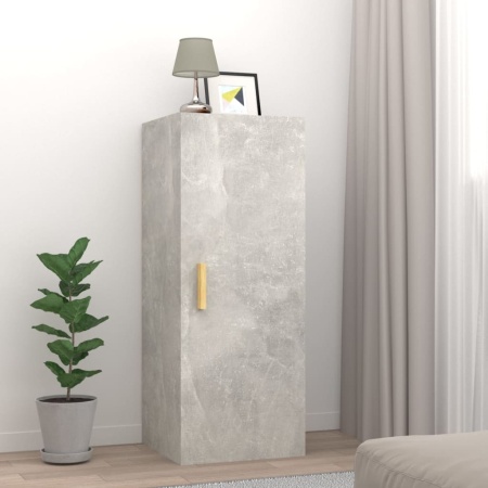 Dulap de perete, gri beton, 34,5x34x90 cm, lemn compozit